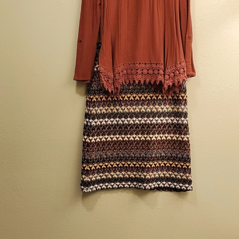 Multi color pencil skirt size Large